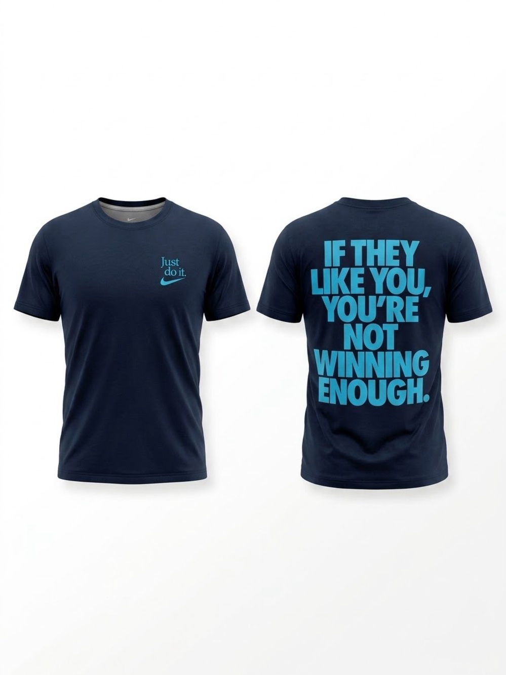 Nike Men's black crewneck "If They Like You You're Not Winning Enough"